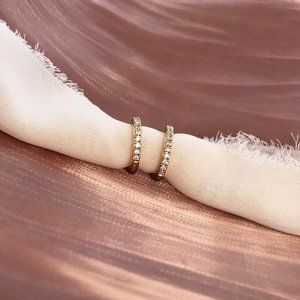 Sparkly Small Hoop Earrings with Zircon Crystals Trendy Modern Earrings